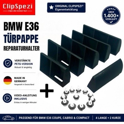BMW E36 Reperatuset Halter Türverkleidung Türpappe Coupe Cabrio +Clips verstärkt