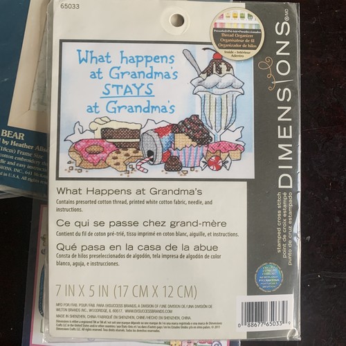 Lot de 8 kits point de croix estampillés neufs dans leur emballage maison ours en peluche paix phare grand-mère - Photo 10/17