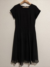 Shelby & Palmer Midi Little Black Dress Cocktail Evening Quiet Luxury Chiffon