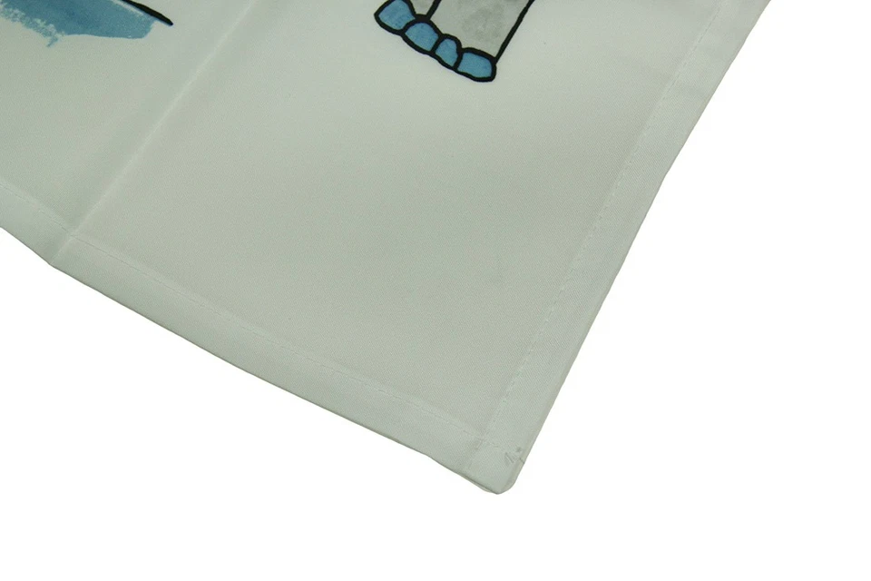 Cortina de ducha azul safari hipopótamo arco iris tela a rayas 70 X 72 pulgadas Foto 2 de 3