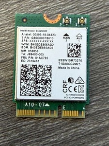Intel Wireless-AC 9462NGW M.2 2230 WiFi Bluetooth 5.0 Card FRU 01AX795 Tested