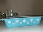 Vintage Pyrex Turquoise Snowflake Space Saver NO LID