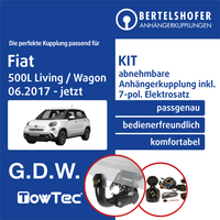 FüR Fiat 500L Living / Wagon 06.2017-Jetzt Ahk Abnehmbar +7Pol Spezifisch E-Satz