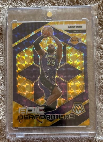 LeBron James 2024-25 Panini Mosaic Epic Performers Yellow Prizm JERSEY #23/99
