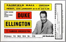 DUKE ELLINGTON – rare vintage original Croydon 1963 jazz concert handbill