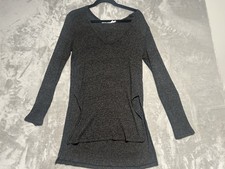 ASTR The Label Stretch Long Sleeve Tunic Top Women’s Medium Black Ribbed Knit