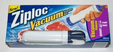 Ziploc Vacuum Pump Starter Kit with 3 Quart Size Freezer Bags New Sealed