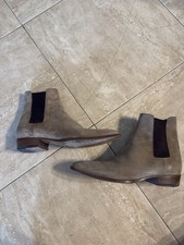 Saint Laurent Paris Wyatt Suede Chelsea Boots Tan Mens Size 42