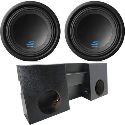 Fits 05-15 Toyota Tacoma Double Cab Alpine S-W10D2 Type S Dual 10'' Rhino Sub Box
