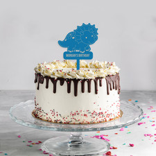 Personalised Dinosaur Birthday Cake Topper: Custom Name Reusable Cake Decoration