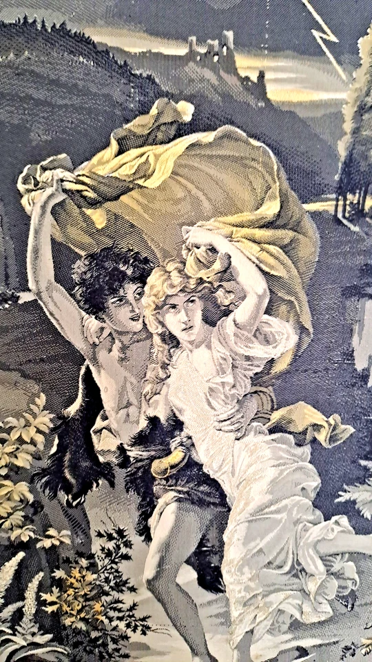 ANCIEN TABLEAU TISSE RUBAN DE SOIE NEYRET FRERES ST ETIENNE    L ORAGE - Photo 2/4