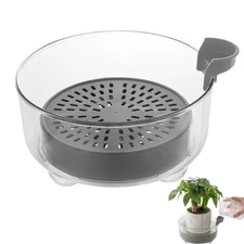 Deep Plant Saucer Plastic Bottom Watering Tray with Height-Adjustable Planter