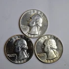 1964 Washington Quarter Denver Silver 25C Coin Lot of 3