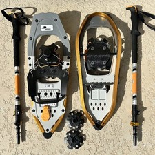 Denali Sawtooth Spin Snowshoes 8x21 Quick-Adjust Kit w/ Poles  Bag   150 lb