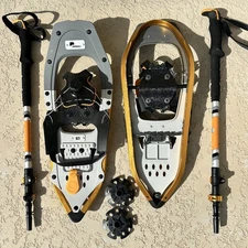 Denali Sawtooth Spin Snowshoes 8x21 Quick-Adjust Kit w/ Poles & Bag – 150 lb