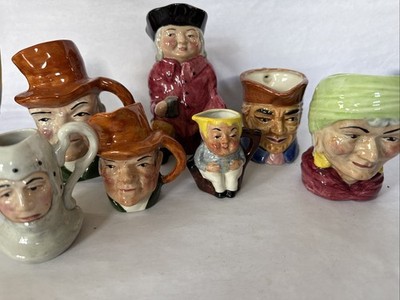 Mini Toby Mugs Lot 7 Vintage Artone