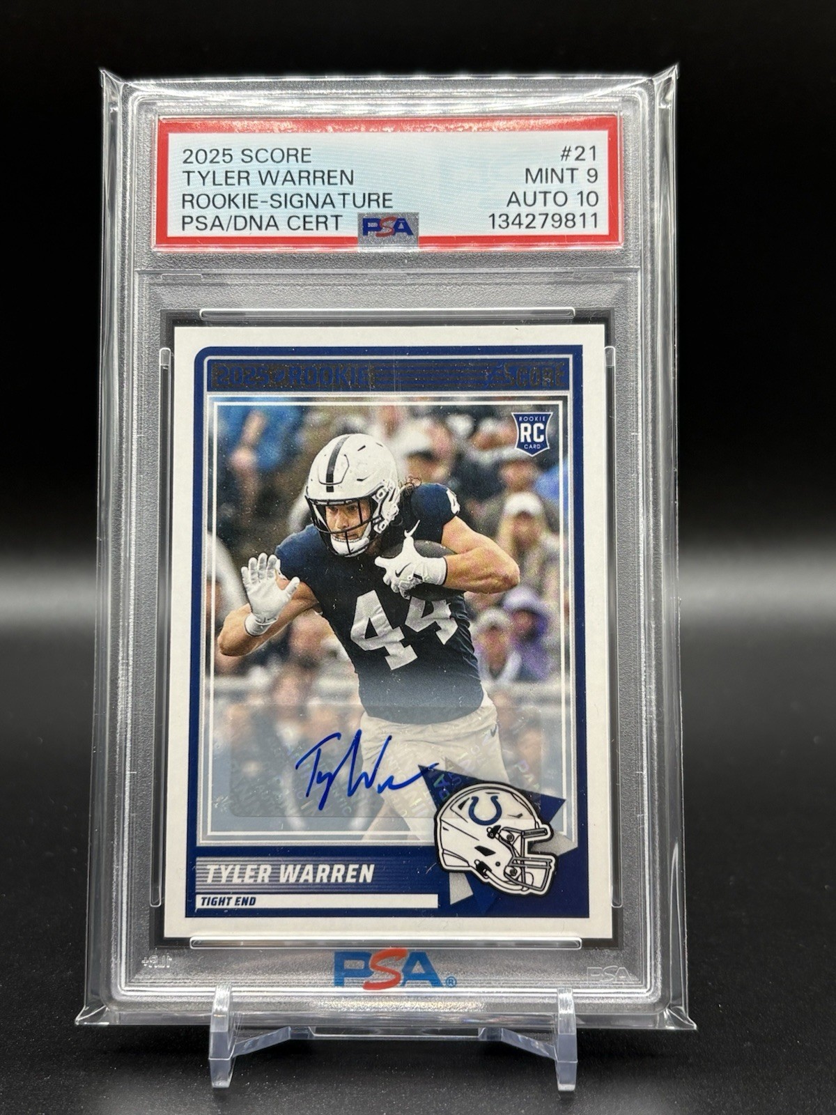 Tyler Warren Panini Score #21 Rookie-Signature-Green