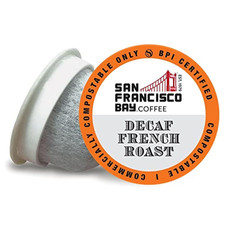 Compostable Coffee Pods - DECAF French Roast (36 Ct) K Cup Compatible Including