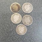 Barber Dime Silver 10C Lot of 5 Coins  #341