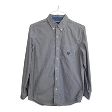 Chaps Mens Small Striped Button Down Shirt Long Sleeve Easy Care Cotton Blend