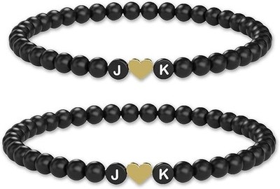 Partner Armband personalisiert mit Buchstaben   Paar Freundschaftsarmband