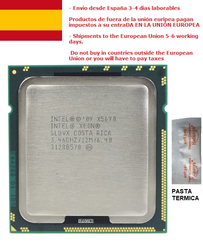 procesadore CPU Intel Xeon X5690 SLBVX 3,46 GHZ 12 MB LGA 1366 6 núcleos - Imagen 2 de 3