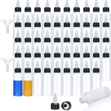 50 Pcs 2 Oz Boston Dispensing Squeeze Bottles Empty Plastic Squeeze with Twist C
