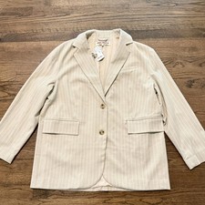 NWT Free People Reggie Sand Combo Beige White Blazer Size Small