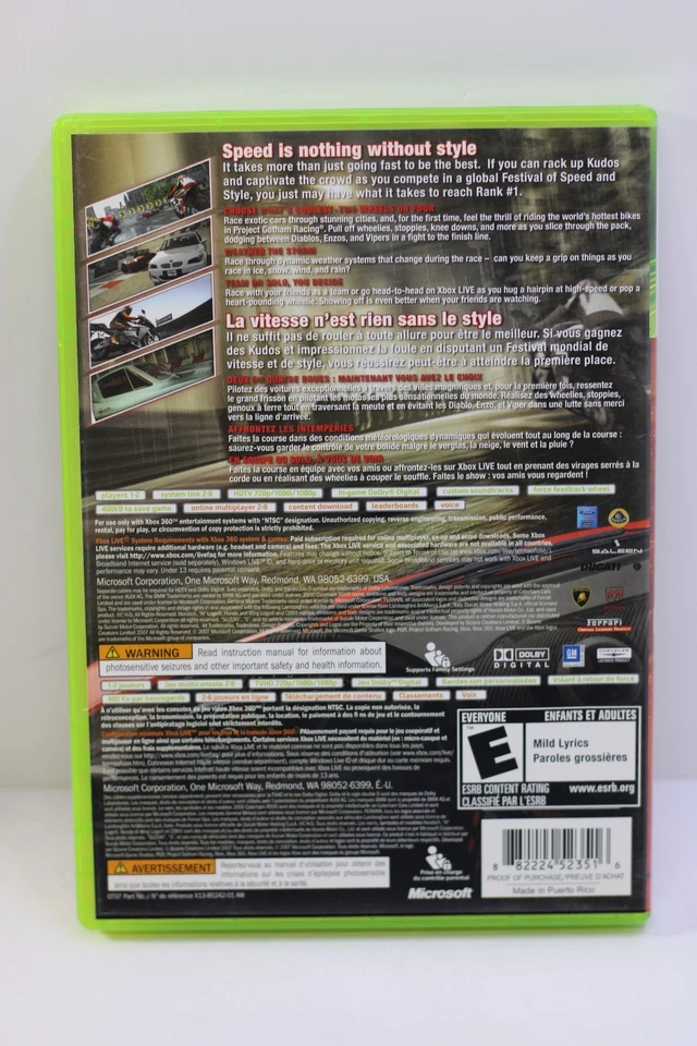 Project Gotham Racing 4 (Xbox 360, 2007) CIB - Image 2 of 4
