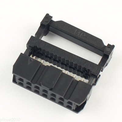5Pcs Black 2.54mm Pitch 2x7 Pin 14 Pin IDC Female Header Cable Connector FC-14 #