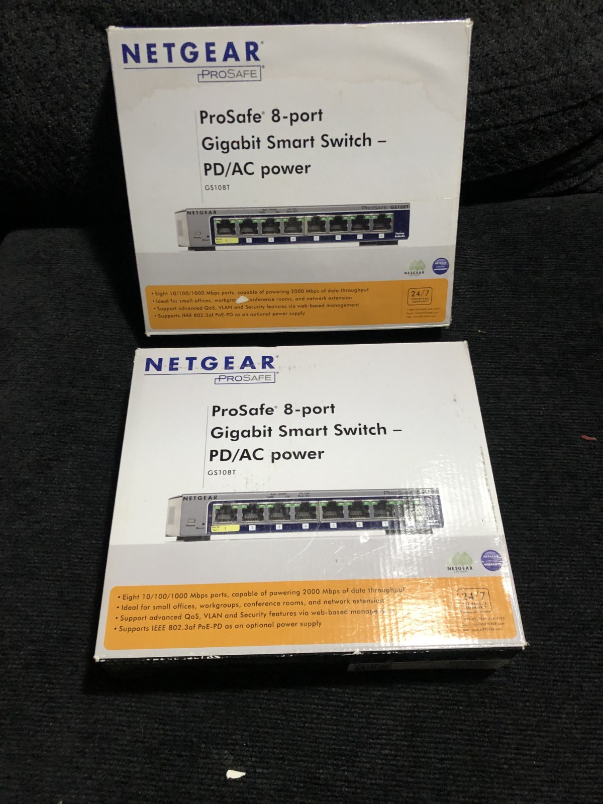 TWO - NetGear  ProSafe (GS108T) 8-Ports External Ethernet Sw