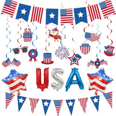 USA 4th of July Party Decorations, American Flag Banner Decors