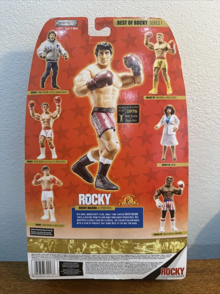 JAKKS PACIFIC ROCKY BALBOA 6" FIGURA ROCKY VS SPIDER RICO 2007 NUEVO *EE. UU. Foto 2 de 4