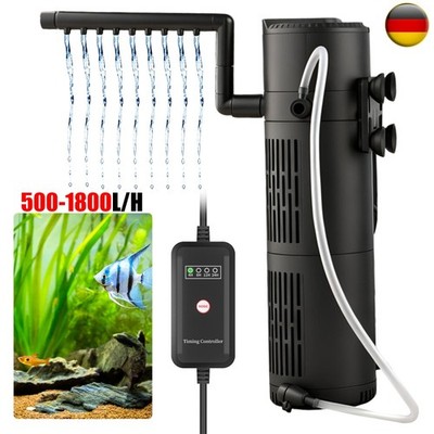 5-in-1 Aquarium Innenfilter mit UV 8-25w 500-1800L/h Aquarium Filter Pumpe Neu