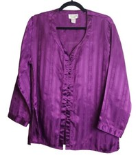 Vintage Victoria's Secret Gold Label Satin Sleep Shirt Pajama Top Small