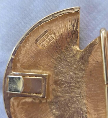 1986 Mimi Di N bow belt buckle gold-plated 2pc Vintage Collectible MiMi di n 1986 Gold Tone Two Piece Knot  main image 3