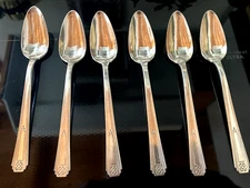Wm Rogers Mfg Co PARAMOUNT 6 Silverplate 6” Teaspoons  Art deco- Vintage