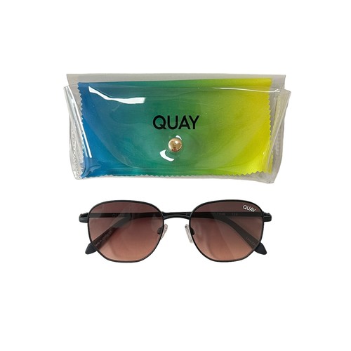 Quay Australia Big Time Sonnenbrille schwarz braun bis orange rund - Bild 6 von 10