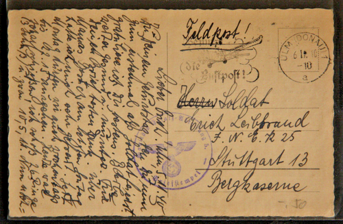 DR Feldpost Ulm-Stuttgart 6.11.40 BS Sanitäts-Ersatz-Abteilung 5 (229-49)