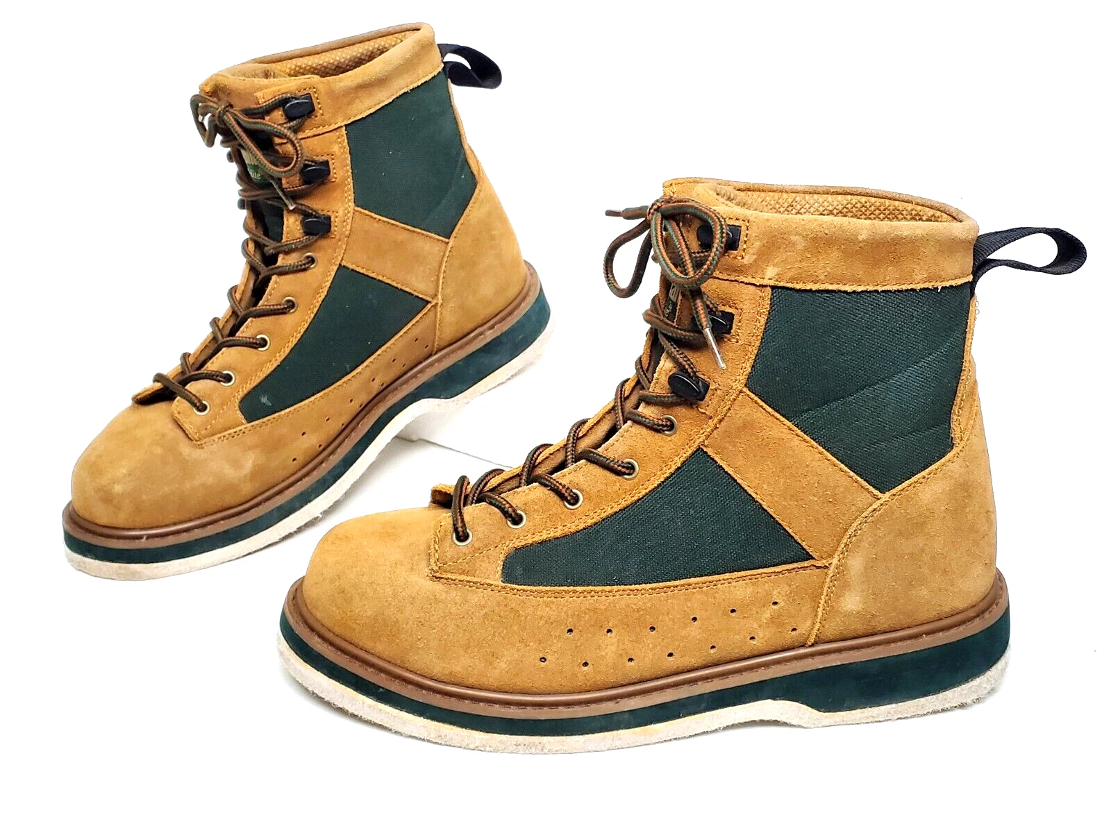 Hodgman Wadelite Felt Sole Fly Fishing Leather Wading Boots Men's US 10