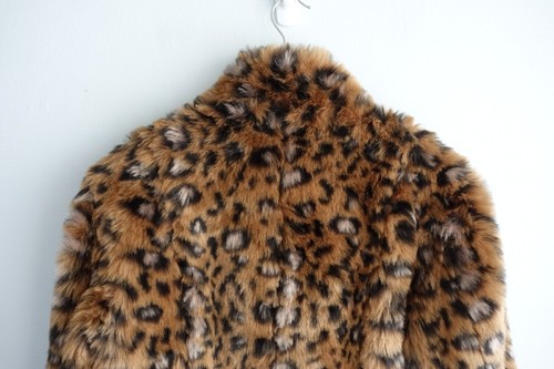 Vintage Bebe Sydney Faux Fur Jacket Womens size XS 6 8 ? Leopard Retro 90s Y2K - Picture 5 of 12
