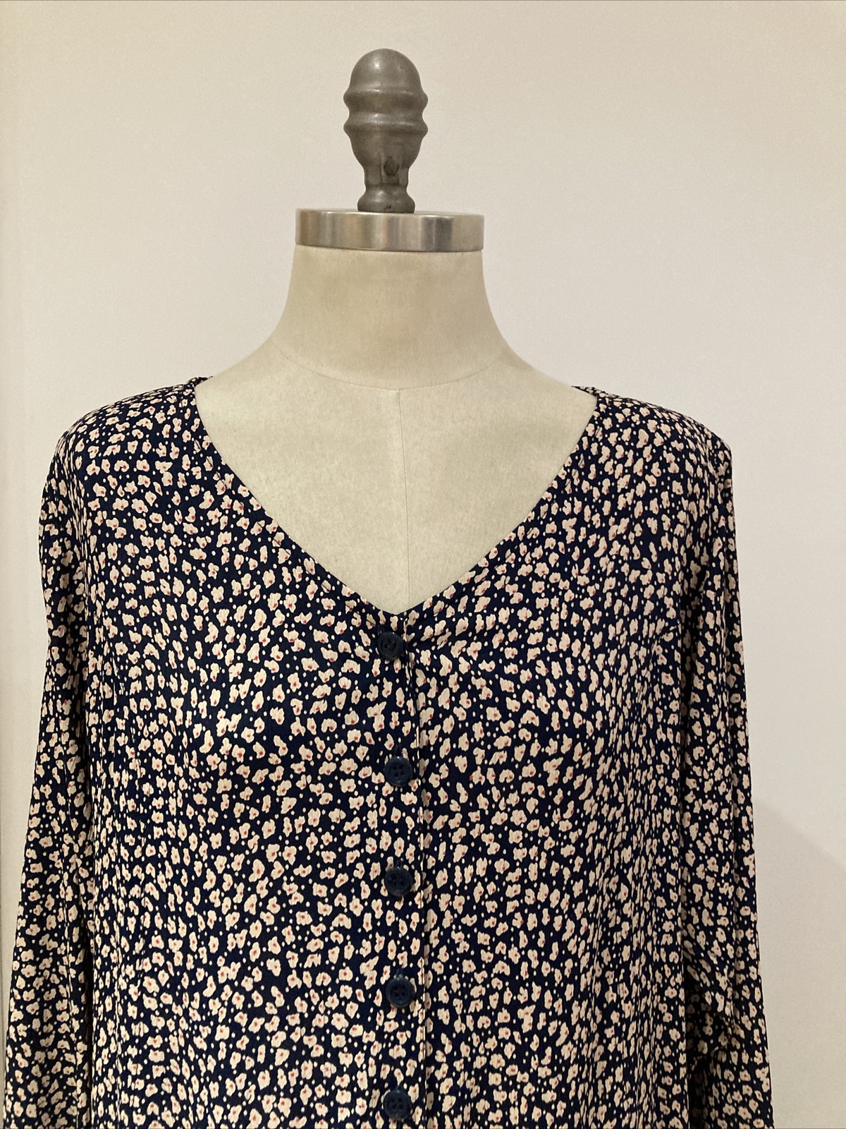 1980s Long Ditsy Print Dress by Lipsticik, Size 22" Pit to Pit, New but no tags 2