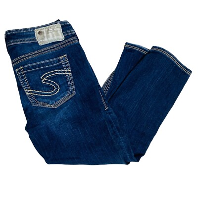 Silver Jeans Women Dark wash Size 27 Mid Rise AIKO Cropped Capri Jeans