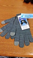  WINTER APPAREL KNIT TOUCH SCREEN USE GLOVES GRAY W/ GRAY NWT 