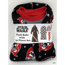 star wars plush robe with 2pc fleece set - XS 4 size - NWT