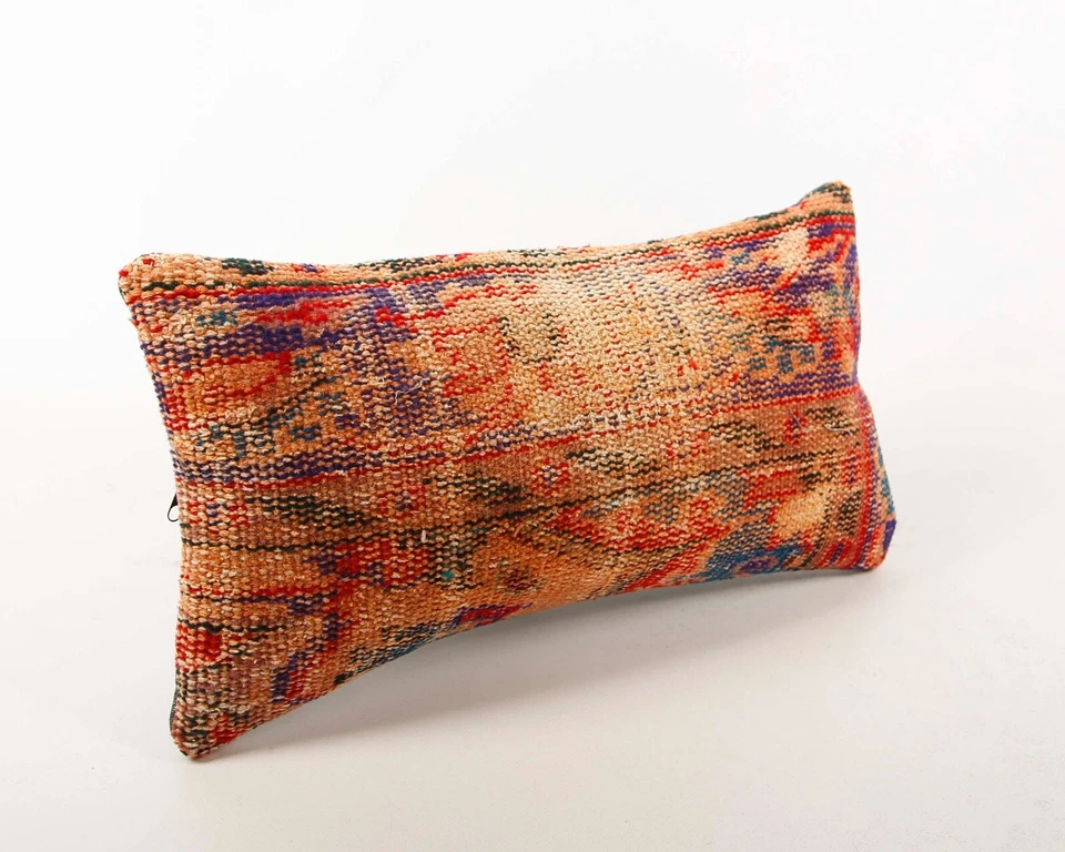 Anatolian Turkish Kilim Pillow, 10x20 Pillow Case, Decorative Pillow Cushion - Image 2 of 4