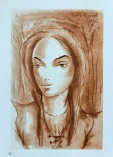 Victor Manuel Garcia. Serigraph. Young Lady, 1965. Original numbered