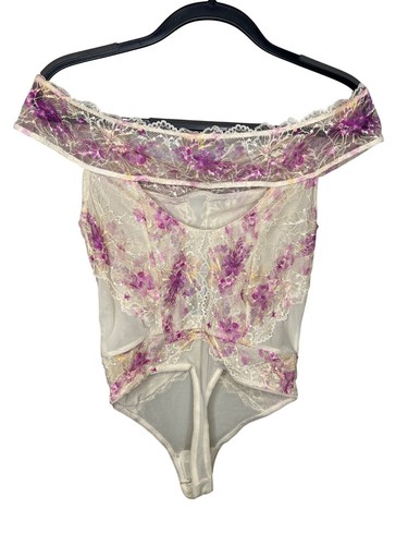 Free People Intimately Spring Soiree Printed Bodysuit Size Medium - Picture 3 of 10