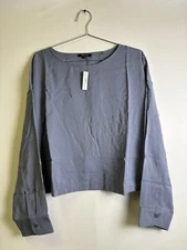 Madewell Sunfaded Indigo Blue Relaxed Tulip-Back Top Size XL *New With Tags*