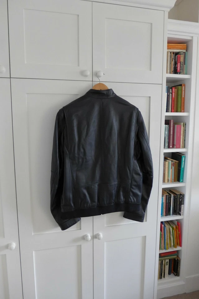 Hugo Boss Café Racer Jacket in Black Leather, size 52 - BNWT, RRP £525 - Image 2 of 4